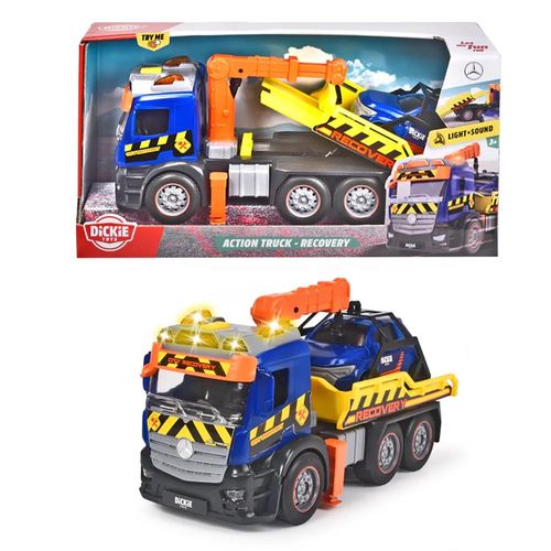 משאית חילוץ 26 ס''מ + מכונית צעצוע + זרוע מנוף אורקלי מרצדס - DICKIE TOYS