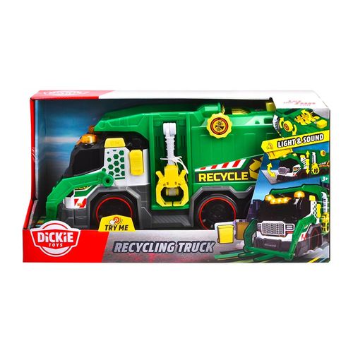 משאית אשפה 39 ס''מ אורקלי + הרמה ממונעת + פח אשפה - DICKIE TOYS