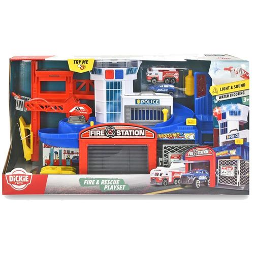 מרכז הצלה אורקלי משפריצה מים + מכונית DICKIE TOYS