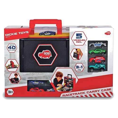 מזוודה חניון גדול כולל מסלול + 5 מכוניות מתכת DICKIE TOYS