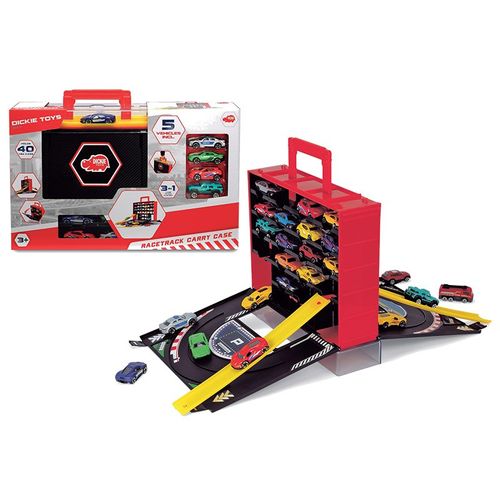 מזוודה חניון גדול כולל מסלול + 5 מכוניות מתכת DICKIE TOYS