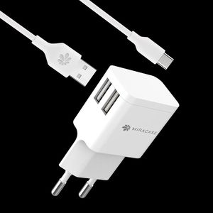 מטען קיר דגם MWC244 בצבע לבן+כבל מיקרו MIRACASE