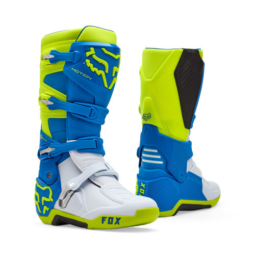 מגף רכיבה פוקס צהוב / כחול -  FOX MOTION BOOT V26