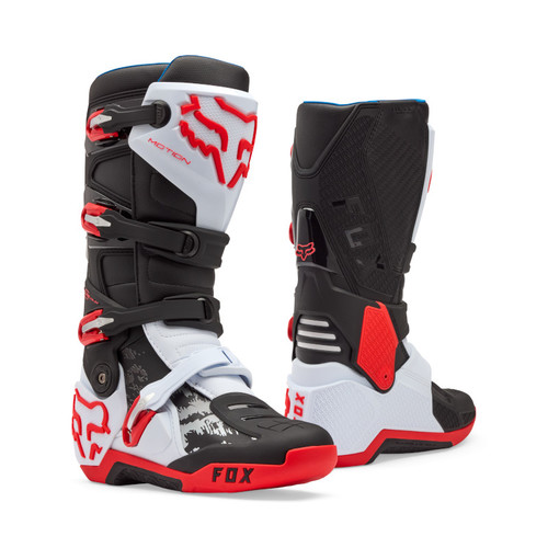 מגף רכיבה פוקס אדום / לבן -  FOX MOTION BOOT V26