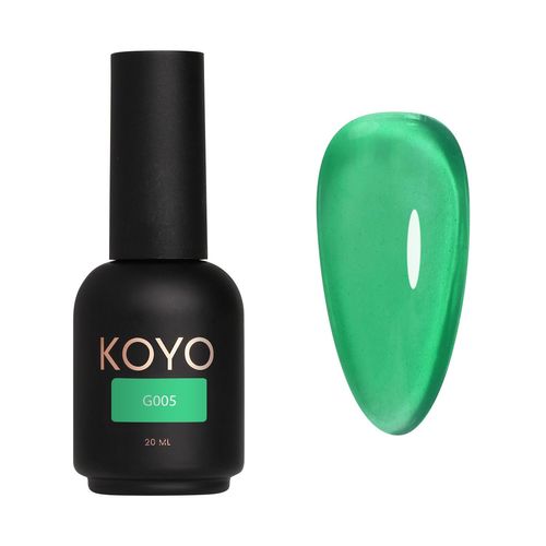 לק ג׳ל 20 מ״ל Koyo G005 ויטראג׳ קייצי גוון חצי שקוף באפקט זכוכית.