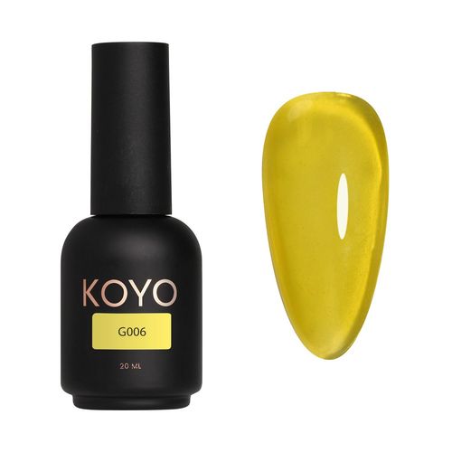 לק ג׳ל 20 מ״ל Koyo G006 ויטראג׳ קייצי גוון חצי שקוף באפקט זכוכית.