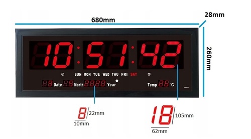 שעון קיר דיגטלי גדול NY JH6826