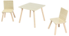 סט שולחן ו 2 כסאות מעץ לילדים - עץ טבעי