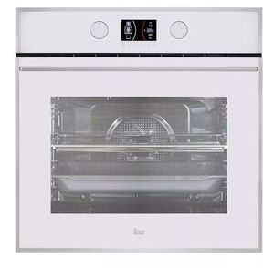 תנור בנוי פירוליטי Teka HLB-860P – שחור, 70 ל’, רוחב 59.5 ס"מ מסילה טלסקופית,טריקה שקטה, טיימר הדלקה וכיבוי לבן