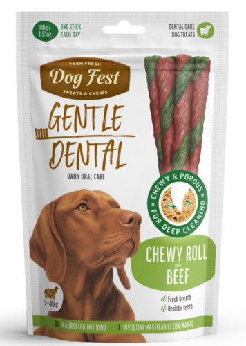 dog fest חטיף דנטלי גליל לעיסה בטעם בקר