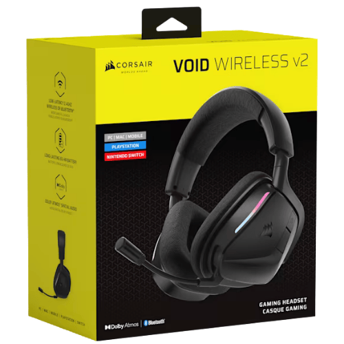 אוזניות גיימינג אלחוטיות Corsair Cors Void V2 RGB