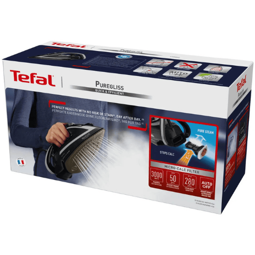 מגהץ אדים עוצמתי Tefal PureGliss FV8062EO 3000W