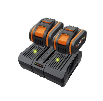 מטען 20V כפול + סוללות 2X4A WA3611