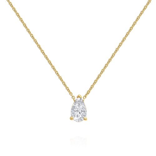 שרשרת ותליון יהלום טיפה 1.0ct זהב 14K