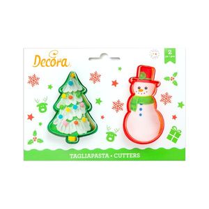זוג חותכני עץ אשוח ואיש שלג Decora