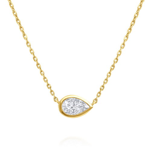 שרשרת ותליון יהלום טיפה 1.0ct זהב 14K