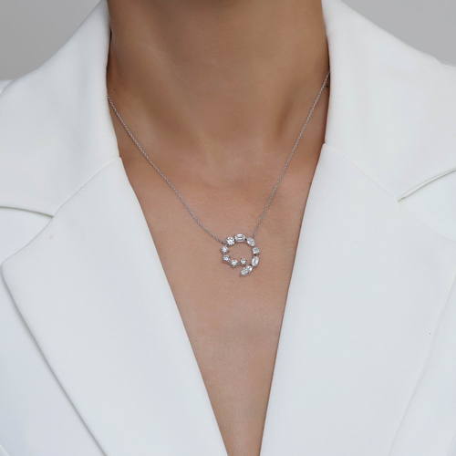 שרשרת ותליון מעגל יהלומים 1.60CT זהב 14K