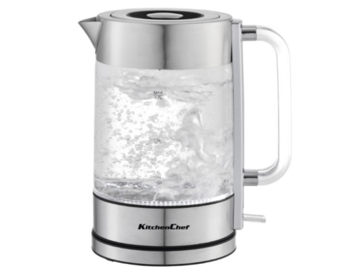 קומקום זכוכית חשמלי 1.7 ליטר kitchen chef -LED 5231