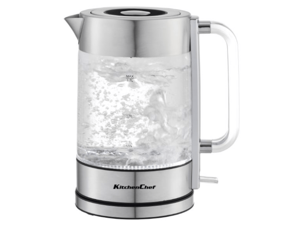 קומקום זכוכית חשמלי 1.7 ליטר kitchen chef -LED 5231