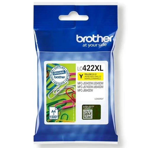דיו מקורי Brother LC-422Y XL צהוב עד 1,500 דף