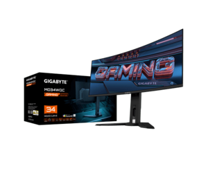 מסך קעור QD-OLED 0.03ms 175Hz "GIGABYTE MO34WQC Curved 2K WQHD 34