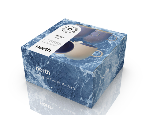 סט 4 ספלי מאג 330 מל' North - כחול ריבר/לבן