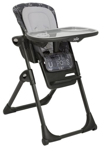 כסא אוכל מפואר לתינוק Mimzy Recline עם 3 מגשים וריפוד כפול - ABC Charcoal