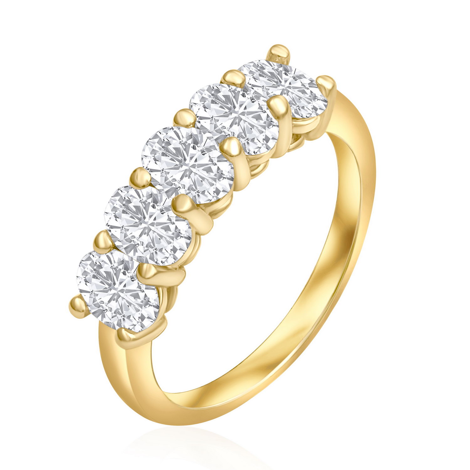 טבעת יהלומים אובליים 1.80CT זהב 14K