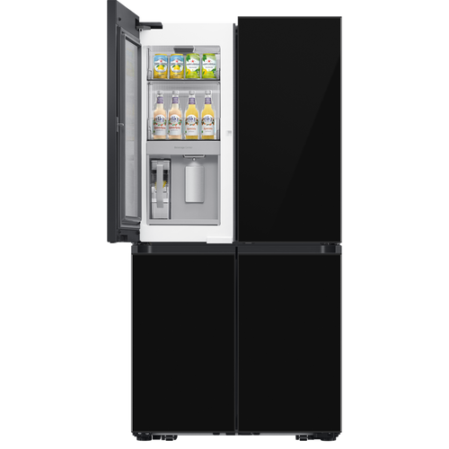 מקרר 4 דלתות 645 ליטר + בר מים ויצרן קרח אוטומטי Samsung BeSpoke RF65DB970E22 - גימור זכוכית שחורה
