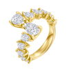 טבעת מעוצבת טיפות יהלומים 2.96CT זהב 14K