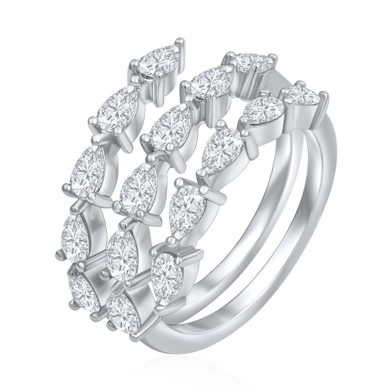 טבעת ספירלת יהלומים 1.89CT זהב 14K
