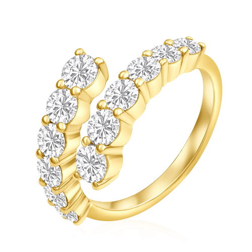 טבעת יהלומים בעיצוב פתוח 2.13CT זהב 14K