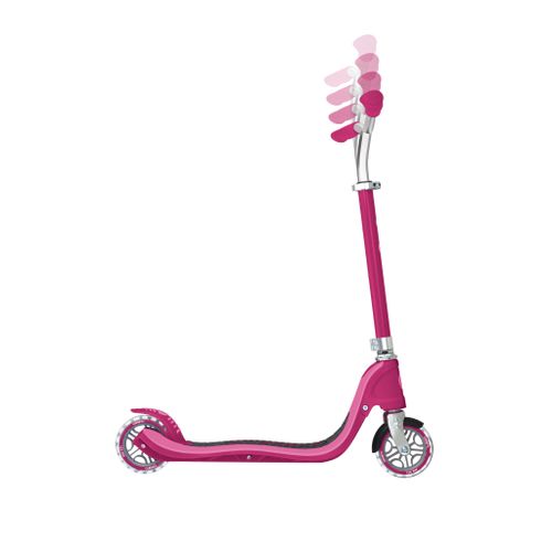 קורקינט לילדים ונוער פלואו FLOW 125 אורות בגלגלים ומשטח מחוזק תלת שכבתי - ורוד RUBY