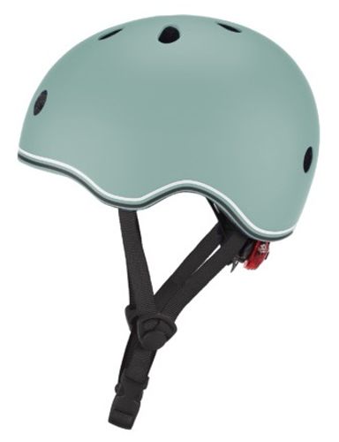 קסדה לפעוטות עם מנגנון התאמה לראש, תאורת LED אחורית, ופתחי אוורור - ירוק מרווה (אפרפר)