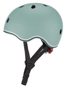 קסדה לפעוטות עם מנגנון התאמה לראש, תאורת LED אחורית, ופתחי אוורור - ירוק מרווה (אפרפר)