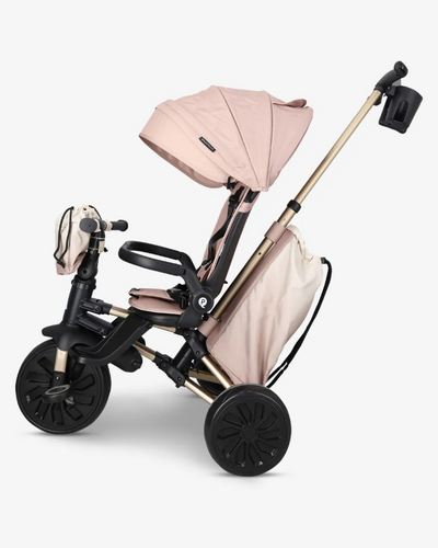 תלת אופן מתקפל 7 ב-1 בעל משענת מתכווננת MINENE X QPLAY צבע ורוד