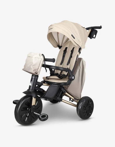 תלת אופן מתקפל 7 ב-1 בעל משענת מתכווננת MINENE X QPLAY צבע בז'