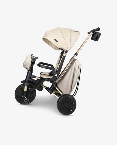 תלת אופן מתקפל 7 ב-1 בעל משענת מתכווננת MINENE X QPLAY צבע בז'