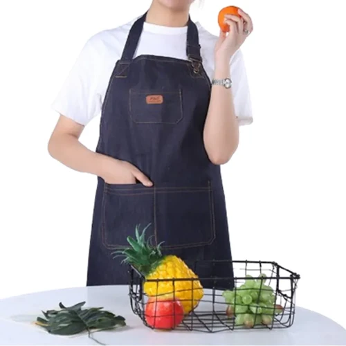 סינר מטבח ג'ינס איכותי עם 3 כיסים