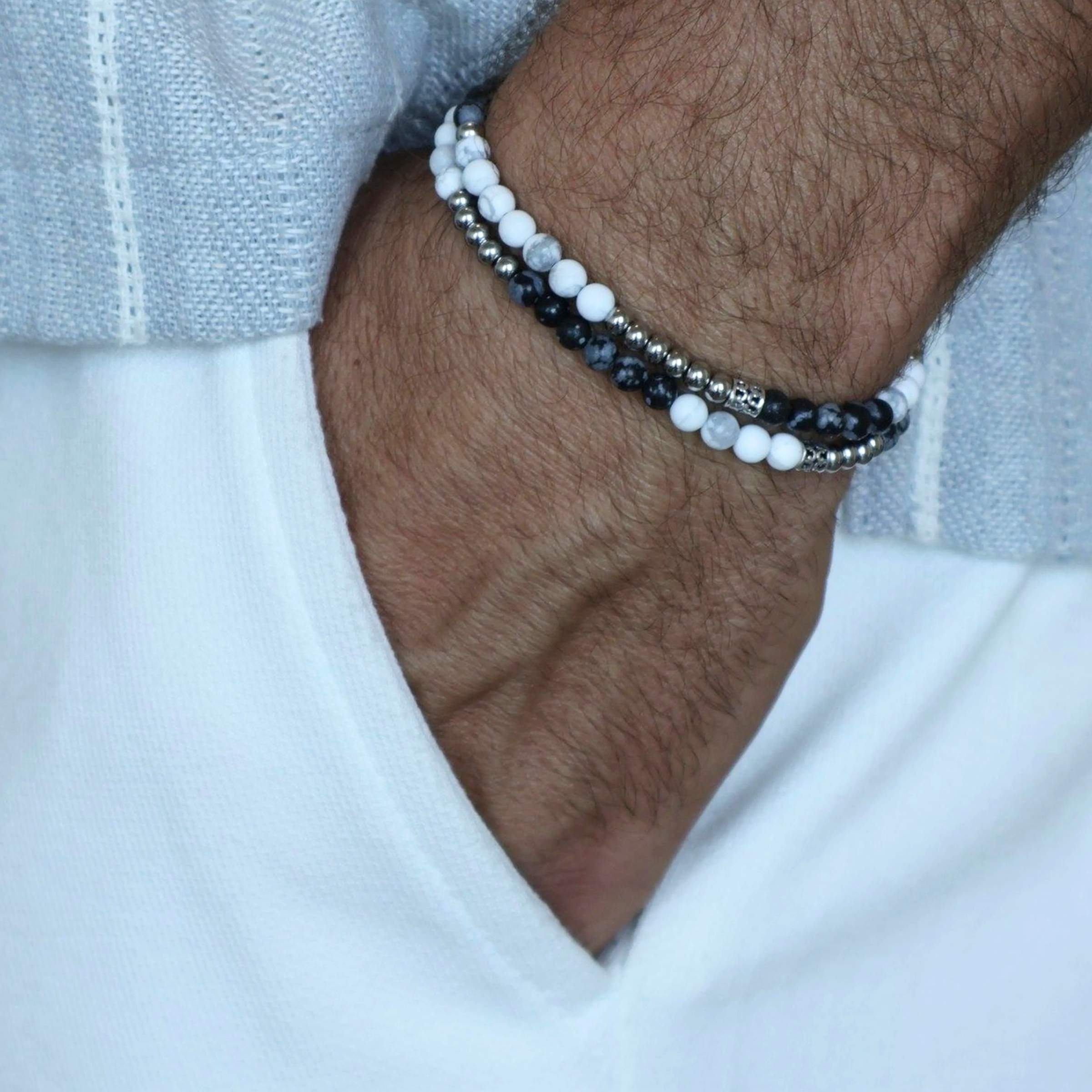 סט צמידים לגבר GREY