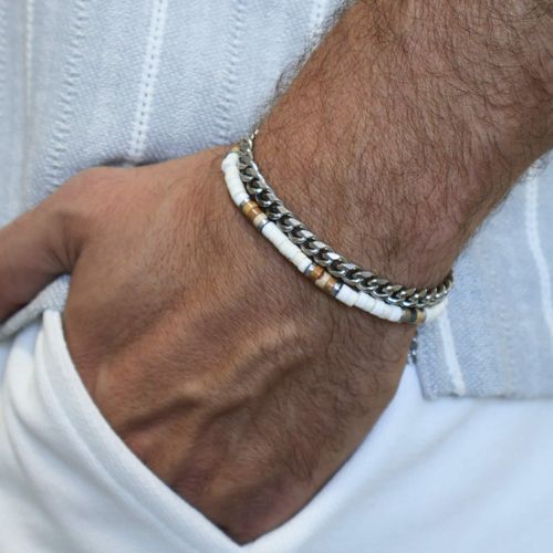 סט צמידים גורמט-ג'ספר-היולייט דיסקית משולב לגבר