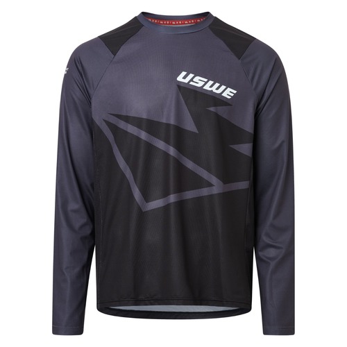 חולצת רכיבה ארוכה שחור / אפור - USWE BERG JERSEY