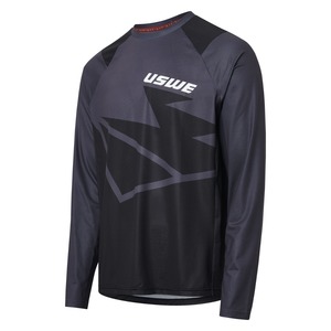 חולצת רכיבה ארוכה שחור / אפור - USWE BERG JERSEY