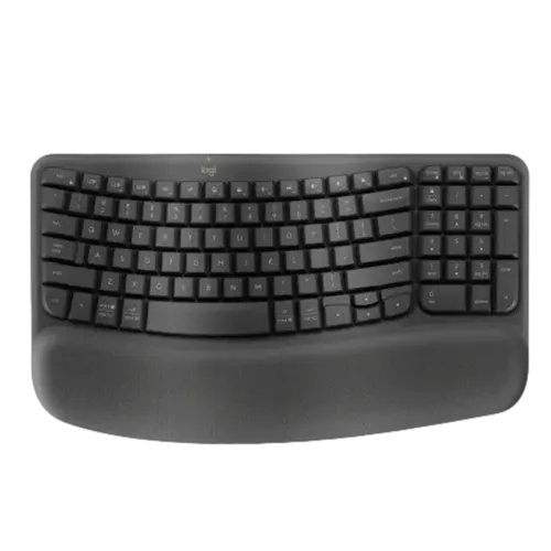 מקלדת ארגונומית אלחוטית Logitech WAVE KEYS-בצבע שחור