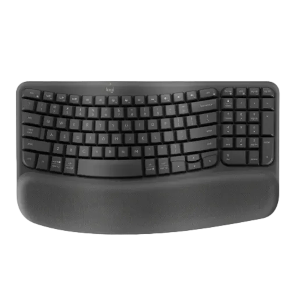 מקלדת ארגונומית אלחוטית Logitech WAVE KEYS-בצבע שחור