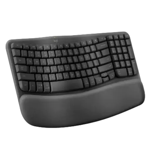 מקלדת ארגונומית אלחוטית Logitech WAVE KEYS-בצבע שחור
