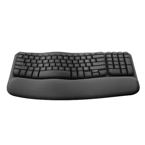מקלדת ארגונומית אלחוטית Logitech WAVE KEYS-בצבע שחור