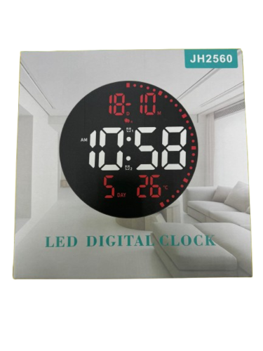 שעון קיר דיגיטלי עגול  JH2560