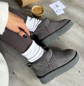 מגף UGG מיני פלטפורמה אפור מידות 36-40 לנשים