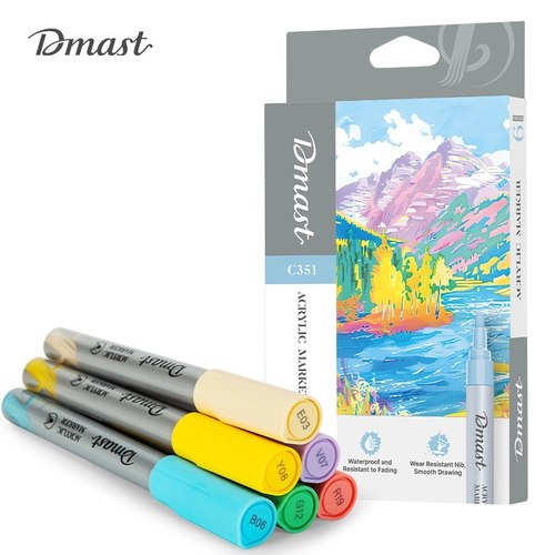 סט טוש אקרילי 6 גוונים פסטל DMAST